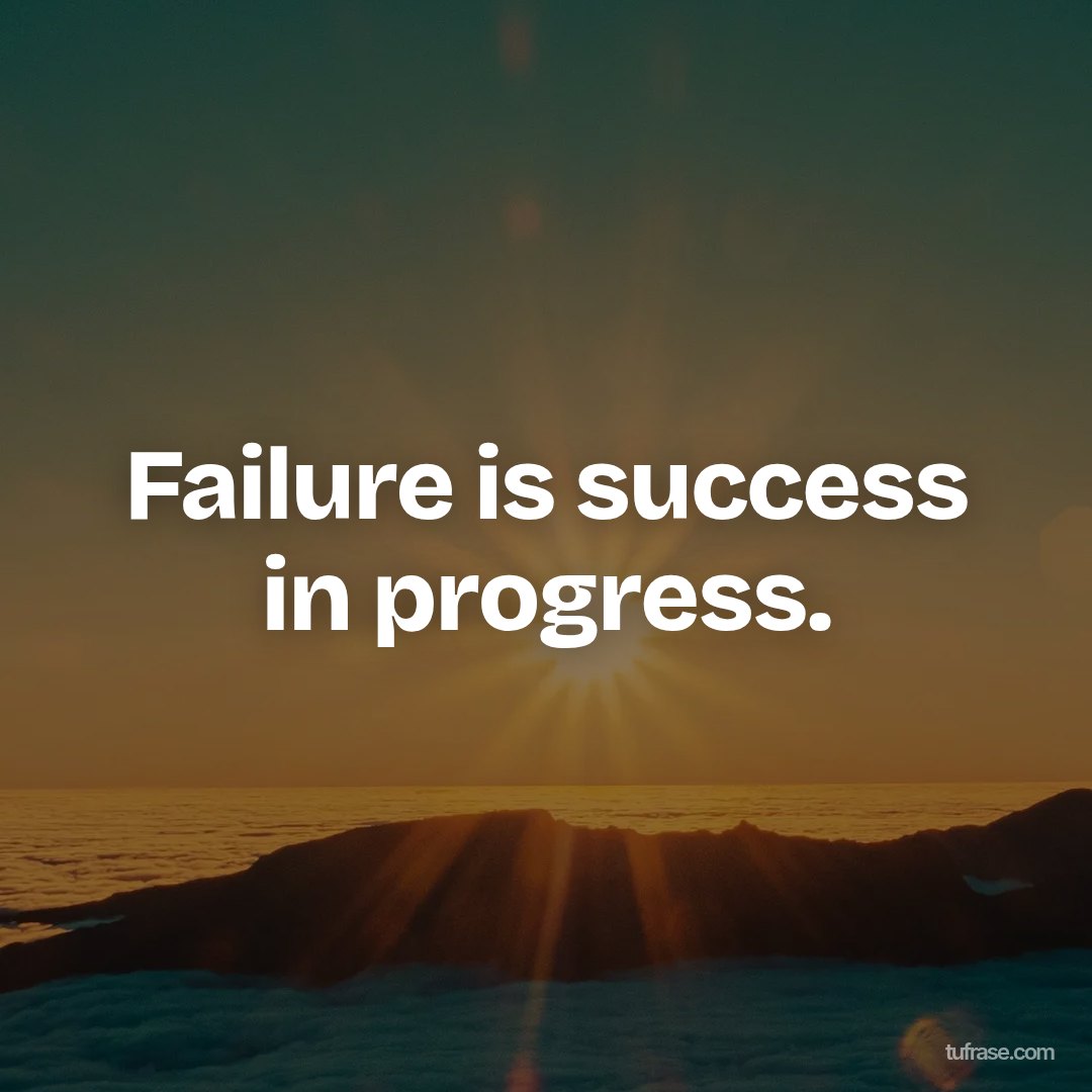 Failure is success in progress.