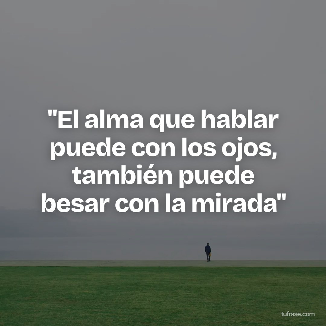"El alma que hablar puede con los ojos, también puede besar con la mirada"
