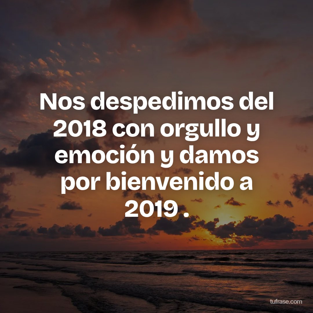 Nos despedimos del 2018 con orgullo y emoción y damos por bienvenido a 2019 .