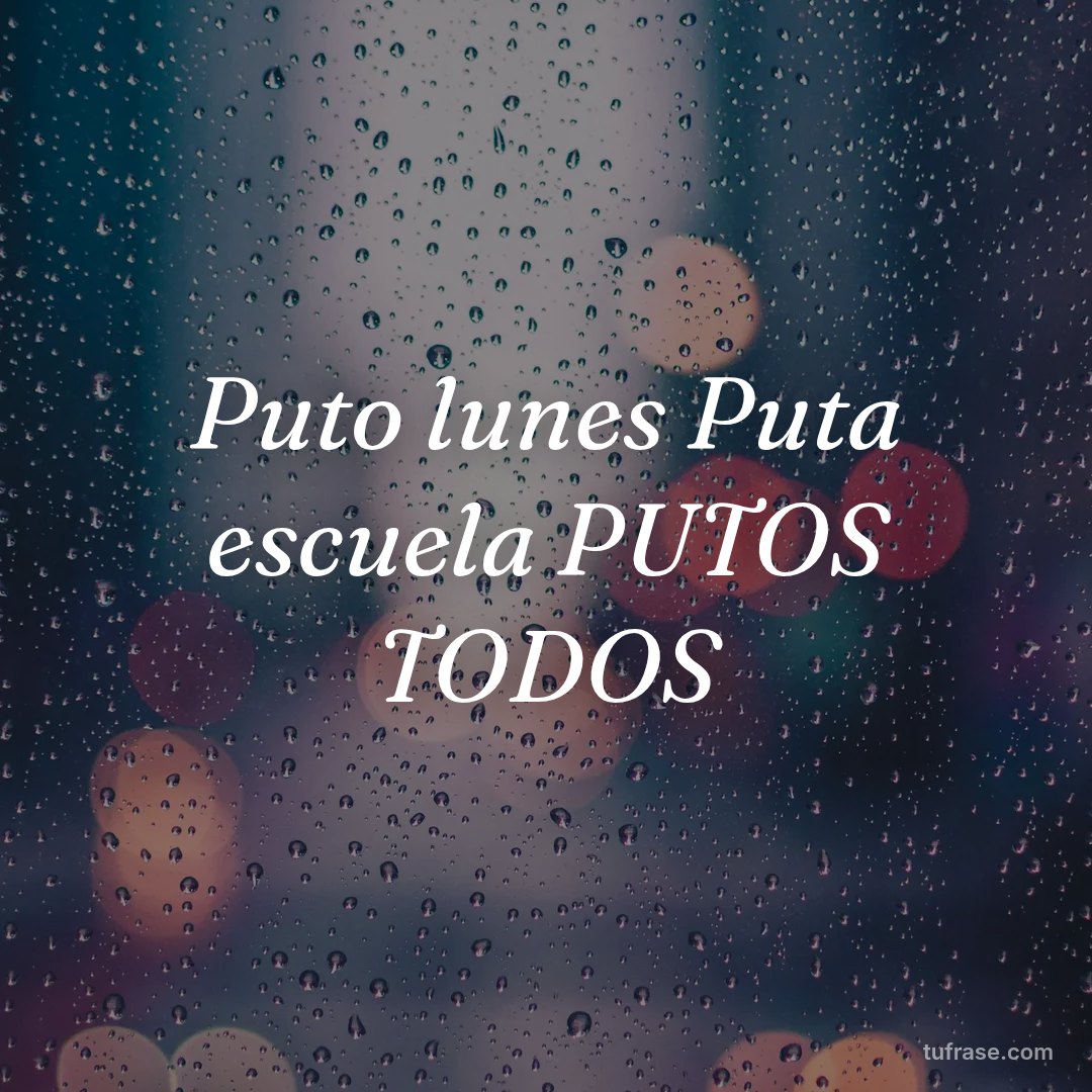 Puto lunes Puta escuela PUTOS TODOS