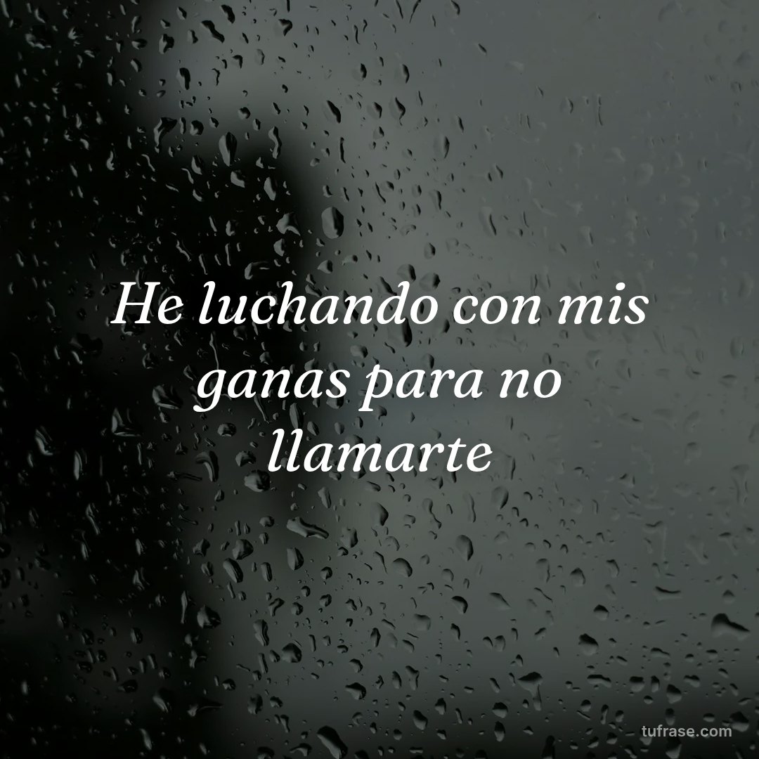 He luchando con mis ganas para no llamarte