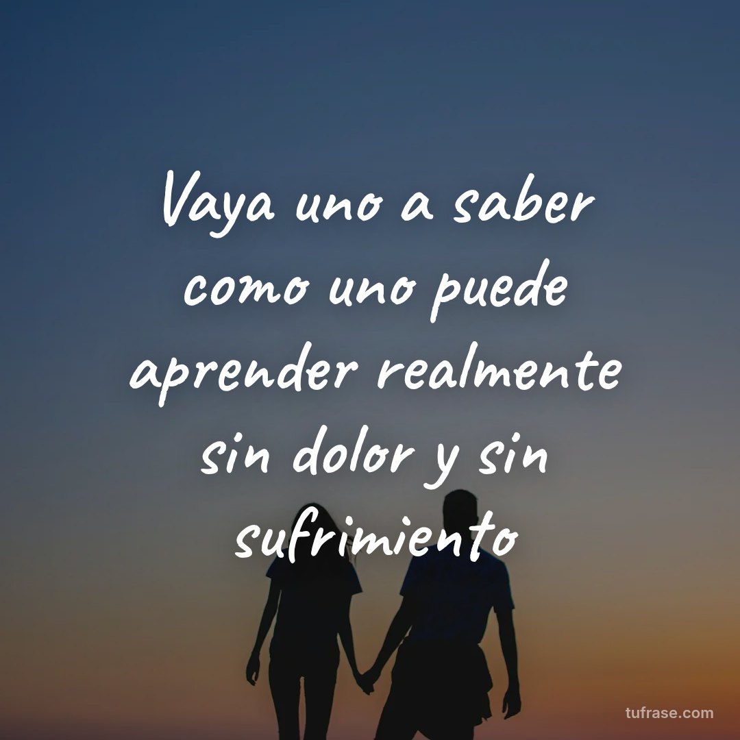 Vaya uno a saber como uno puede aprender realmente sin dolor y sin sufrimiento