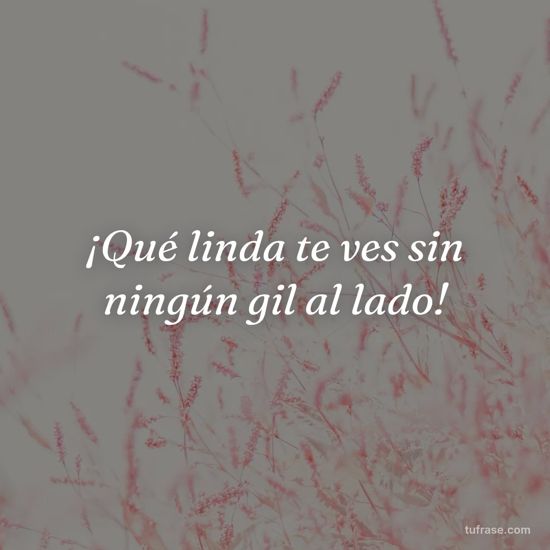 ¡Qué linda te ves sin ningún gil al lado!