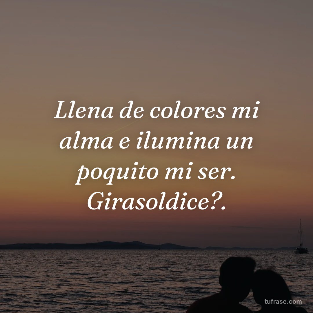 Llena de colores mi alma e ilumina un poquito mi ser. Girasoldice?.