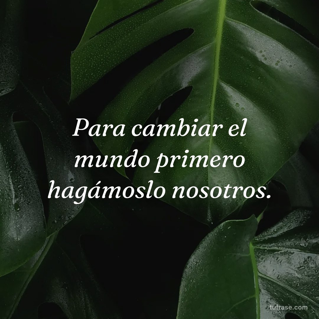 Para cambiar el mundo primero hagámoslo nosotros.
