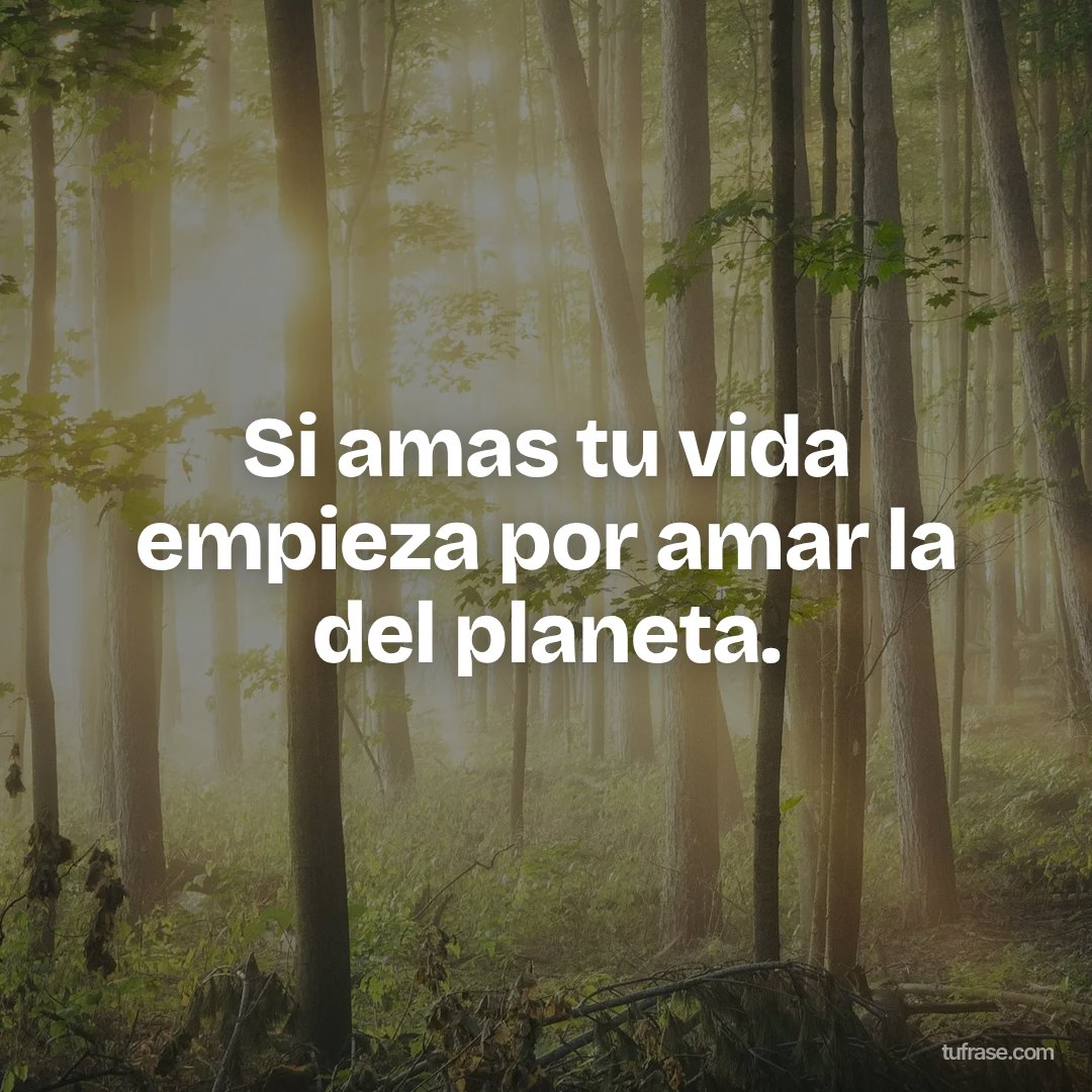 Si amas tu vida empieza por amar la del planeta.