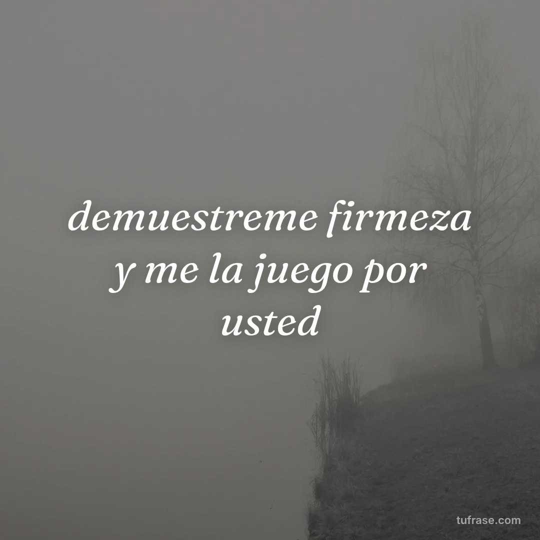 demuestreme firmeza y me la juego por usted