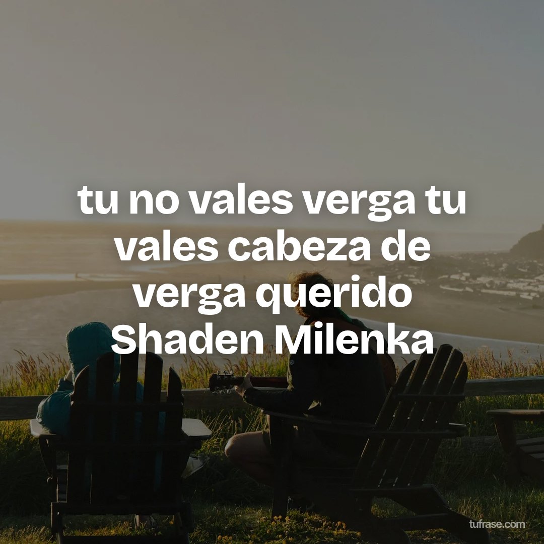 tu no vales verga tu vales cabeza de verga querido Shaden Milenka