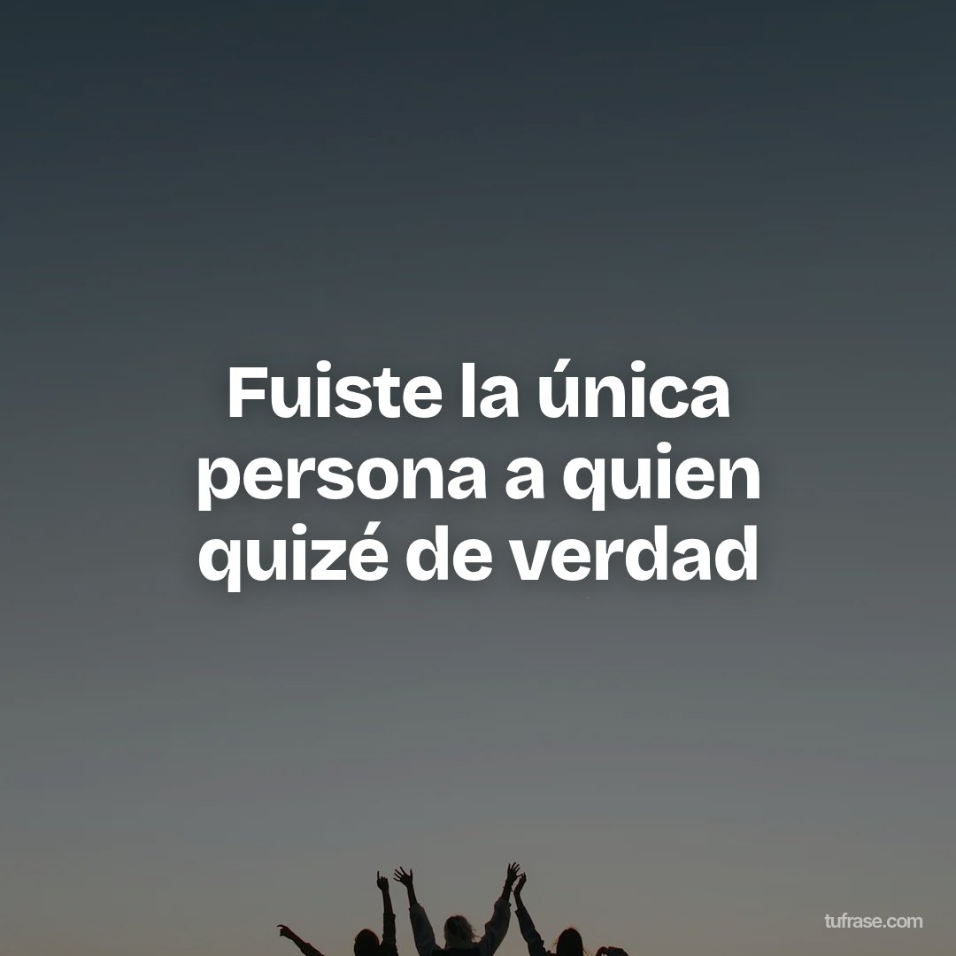 Fuiste la única persona a quien quizé de verdad