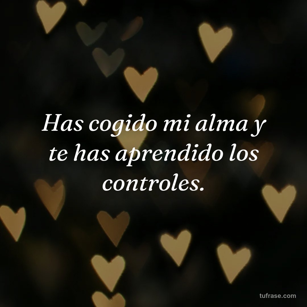 Has cogido mi alma y te has aprendido los controles.