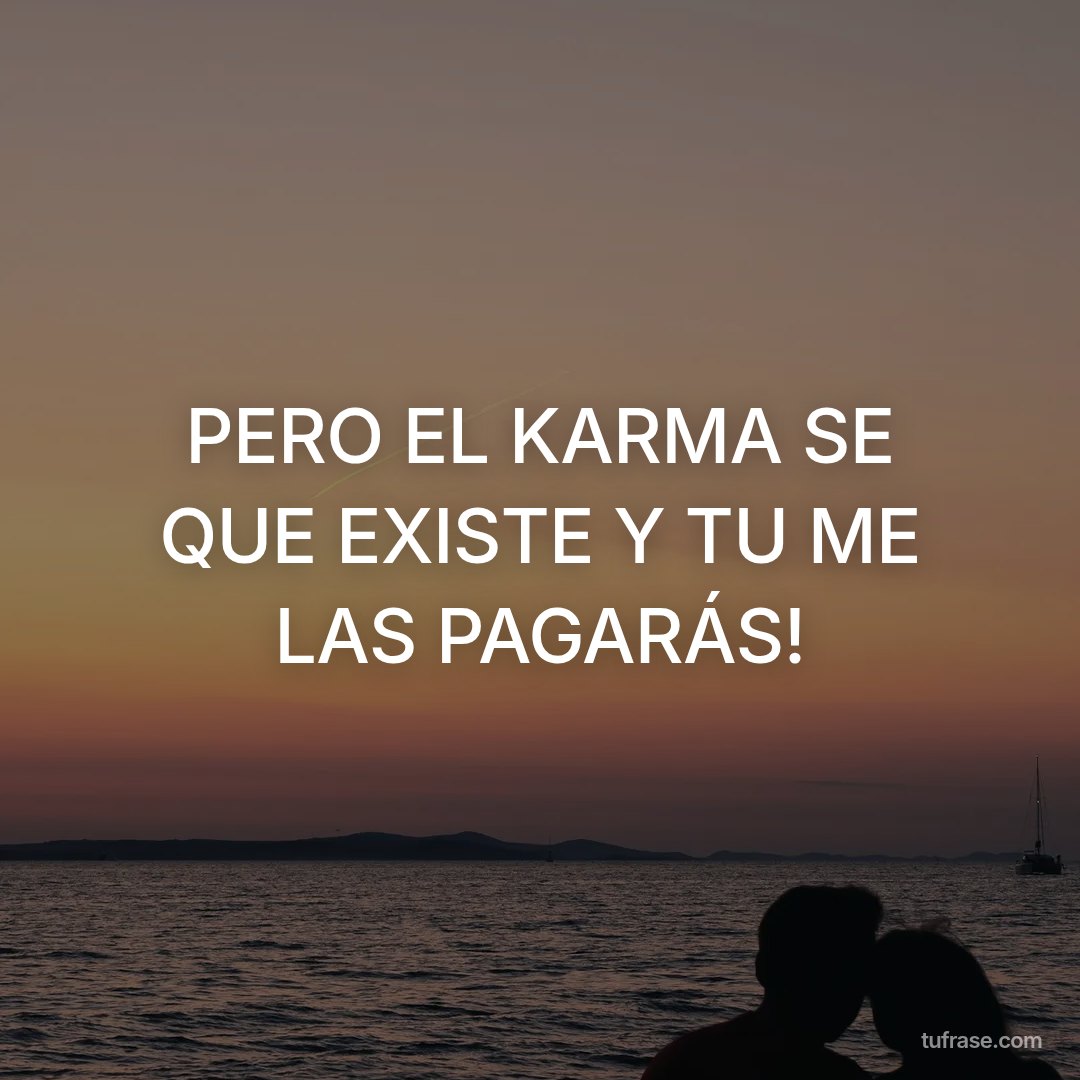 PERO EL KARMA SE QUE EXISTE Y TU ME LAS PAGARÁS!