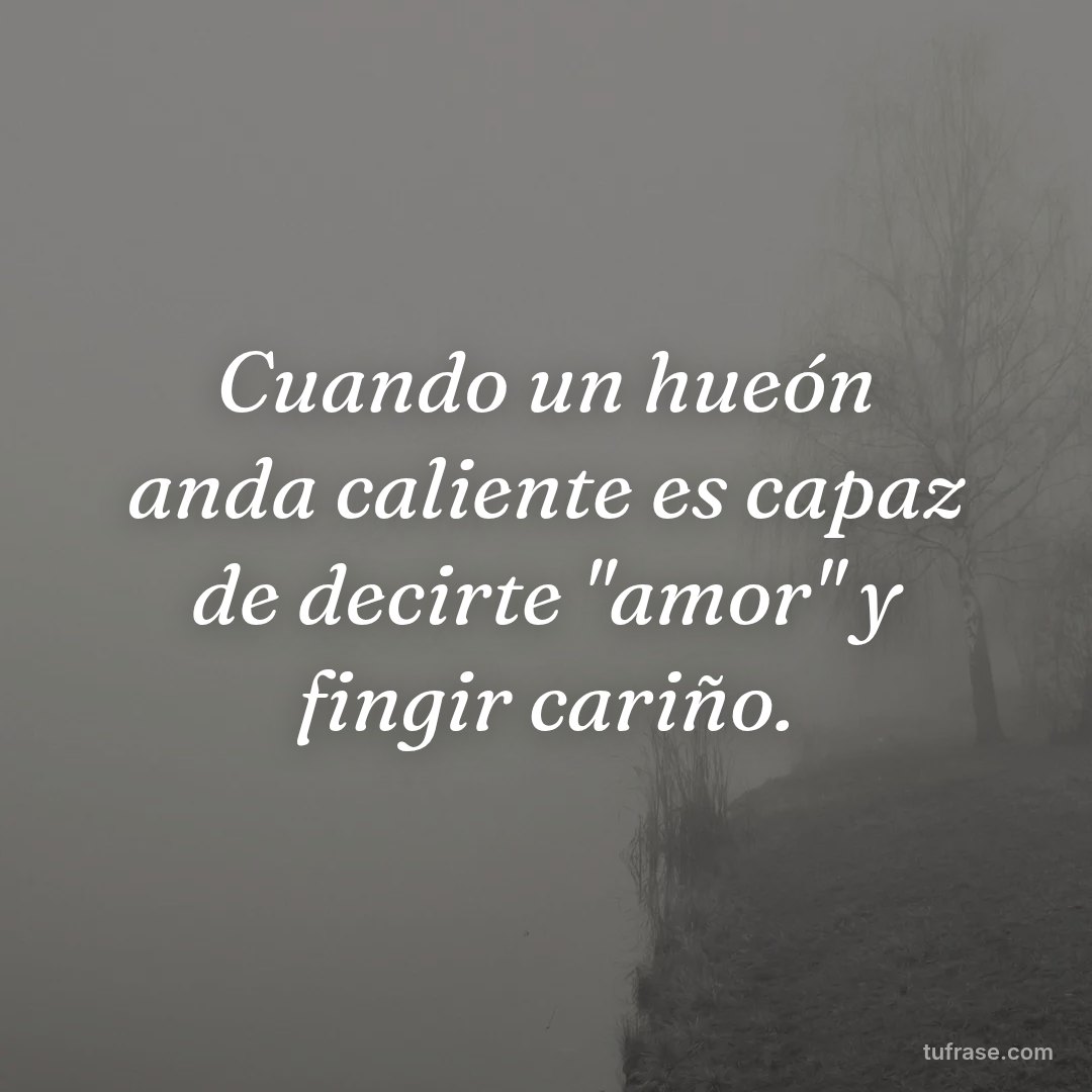 Cuando un hueón anda caliente es capaz de decirte "amor" y fingir cariño.