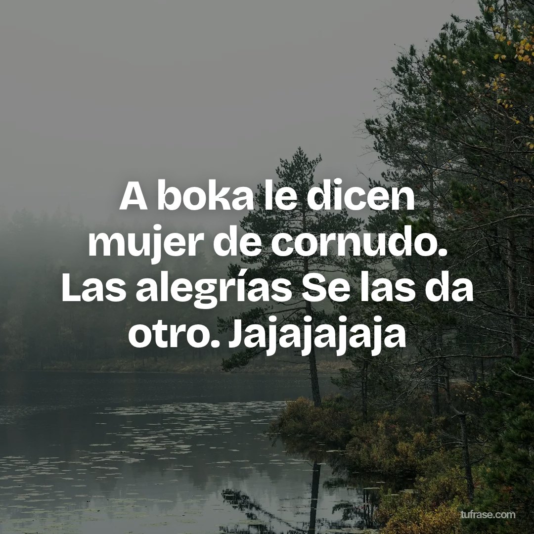 A boka le dicen mujer de cornudo. Las alegrías Se las da otro. Jajajajaja