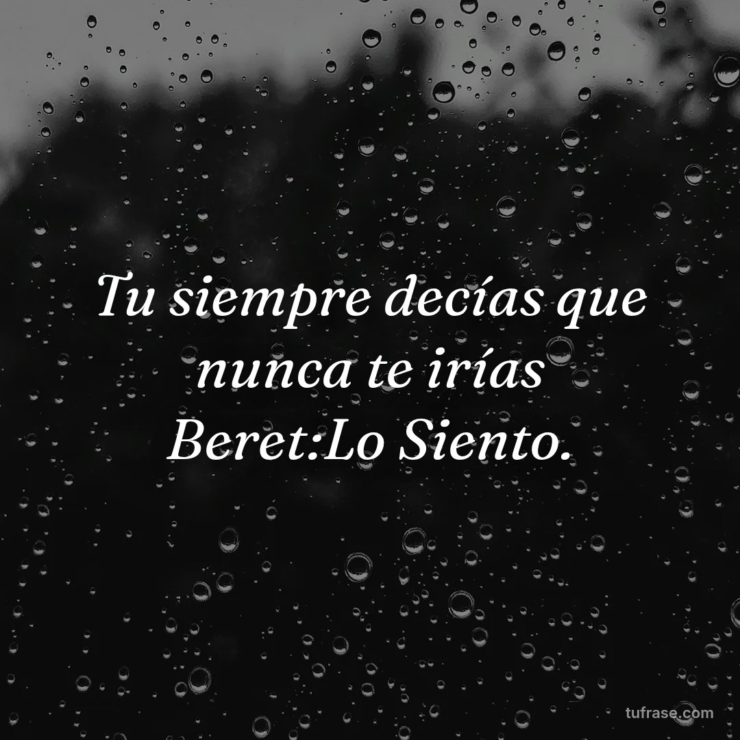Tu siempre decías que nunca te irías Beret:Lo Siento.