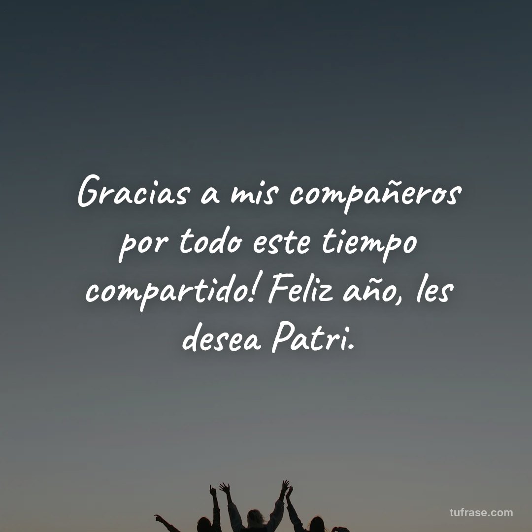 Gracias a mis compañeros por todo este tiempo compartido! Feliz año, les desea Patri.