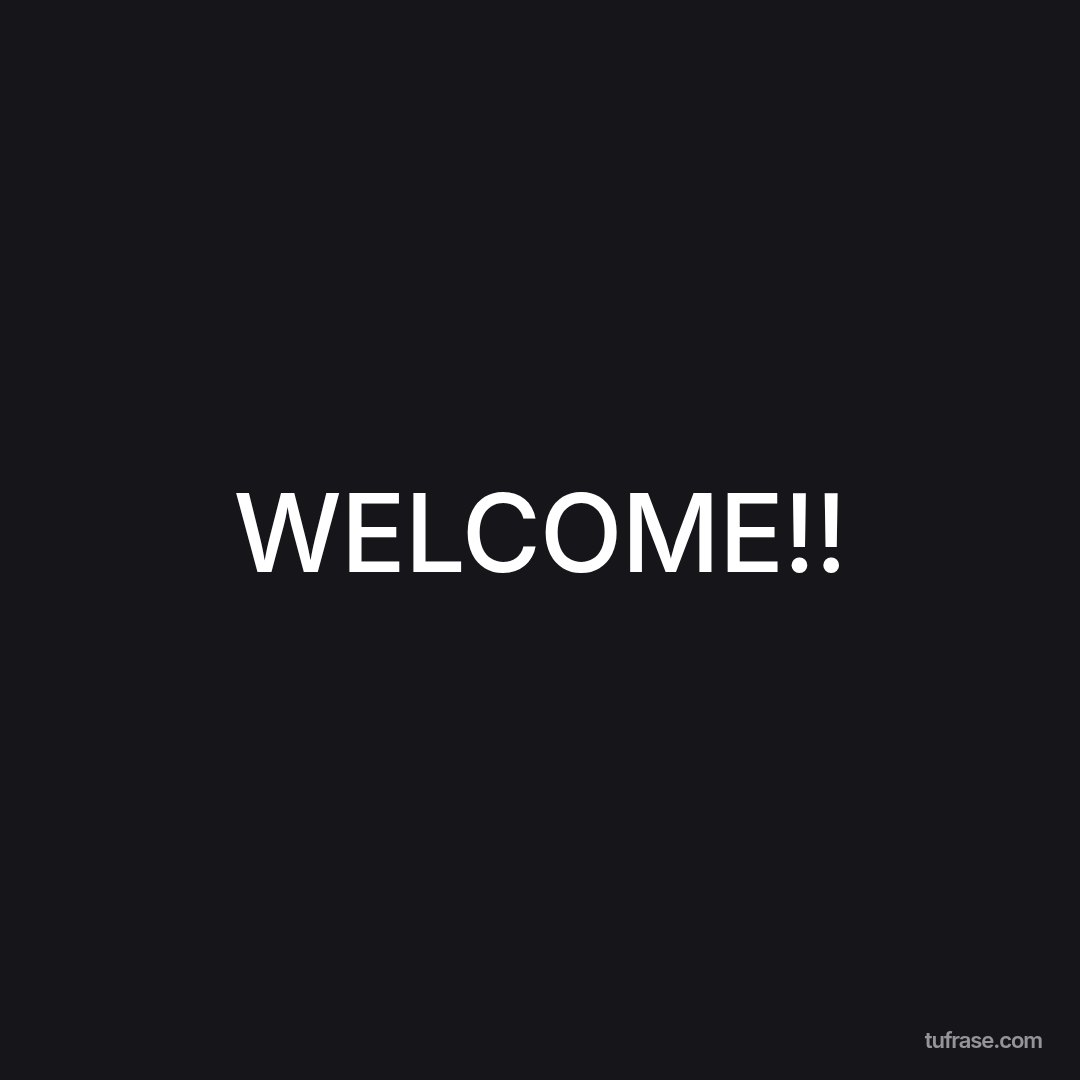 WELCOME!!