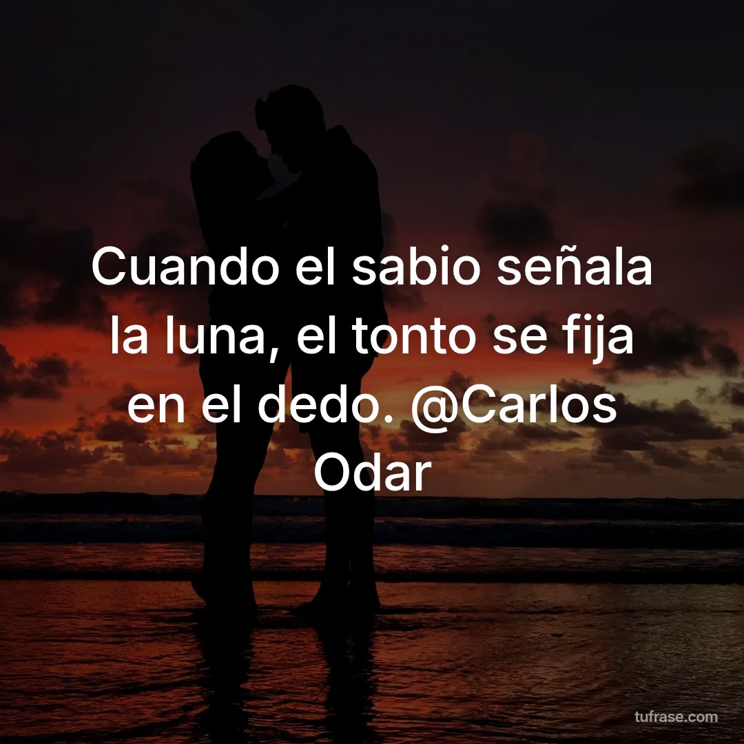 Cuando el sabio señala la luna, el tonto se fija en el dedo. @Carlos Odar