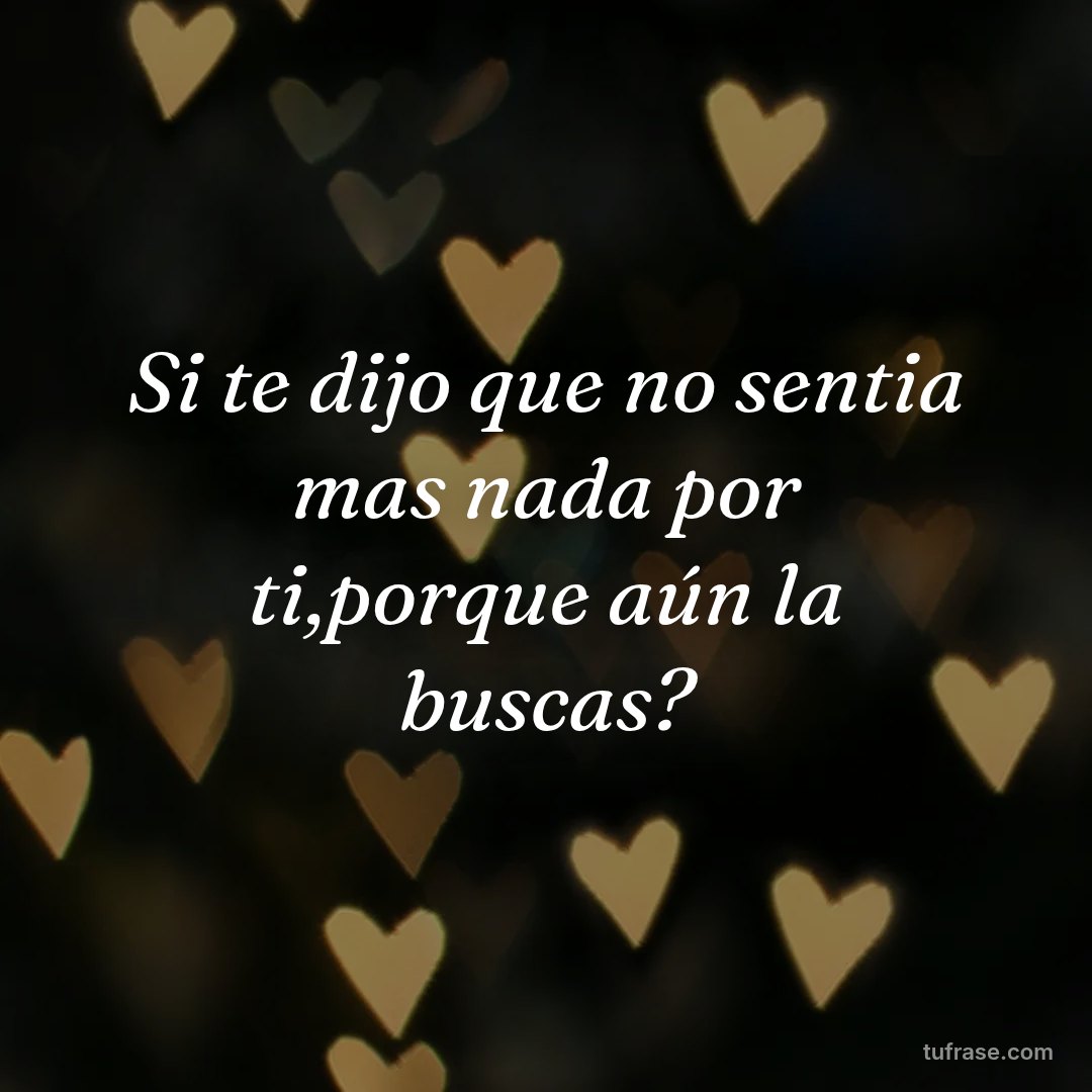 Si te dijo que no sentia mas nada por ti,porque aún la buscas?