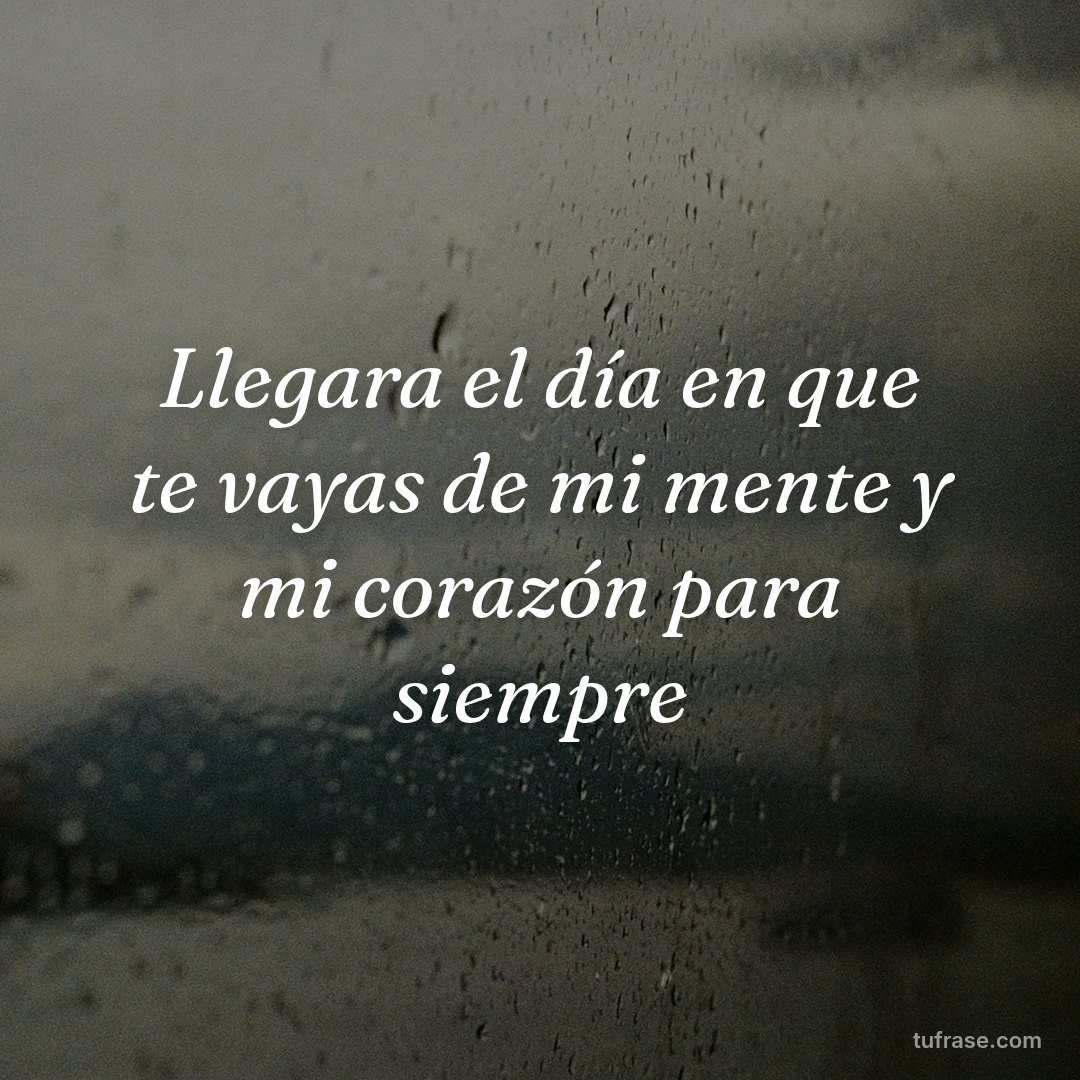 Llegara el día en que te vayas de mi mente y mi corazón para siempre