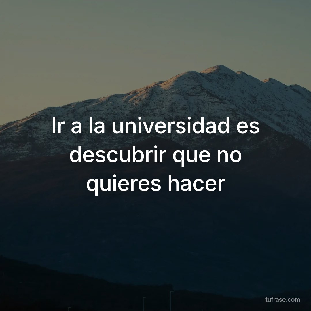 Ir a la universidad es descubrir que no quieres hacer