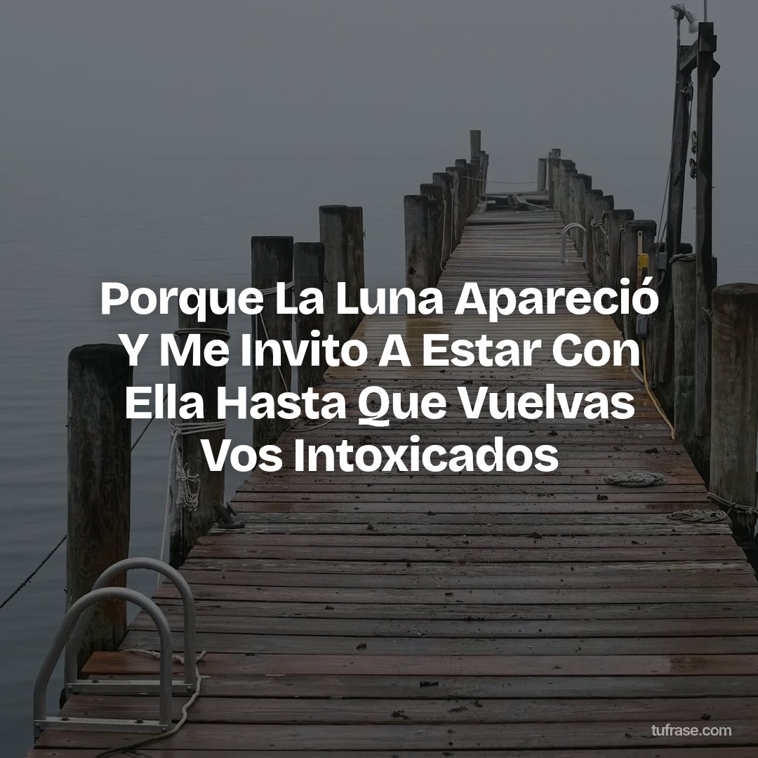 Porque La Luna Apareció Y Me Invito A Estar Con Ella Hasta Que Vuelvas Vos Intoxicados