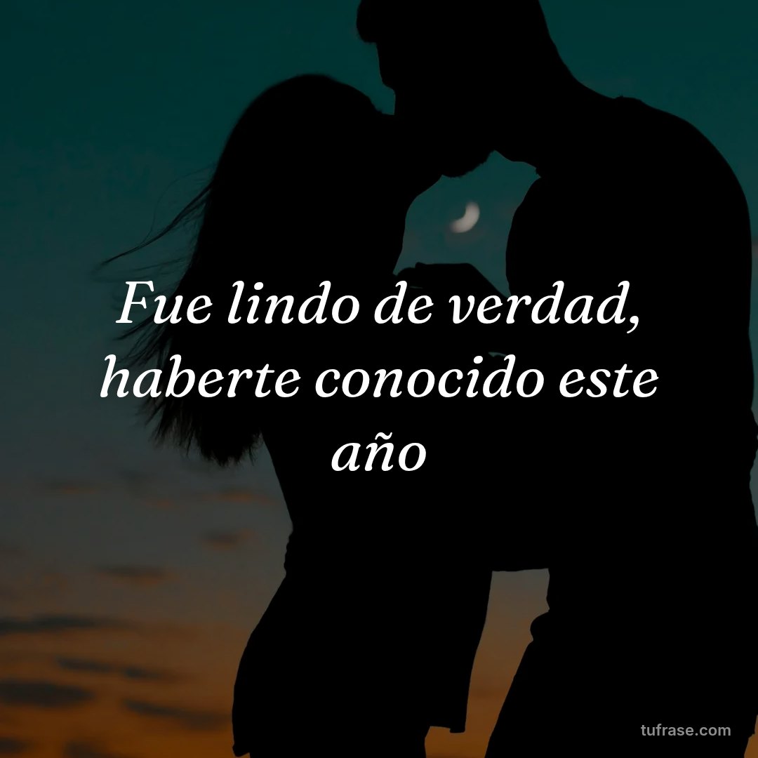 Fue lindo de verdad, haberte conocido este año