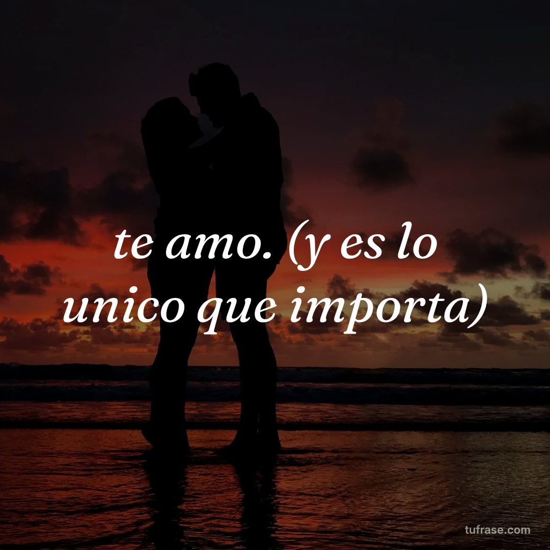 te amo. (y es lo unico que importa)