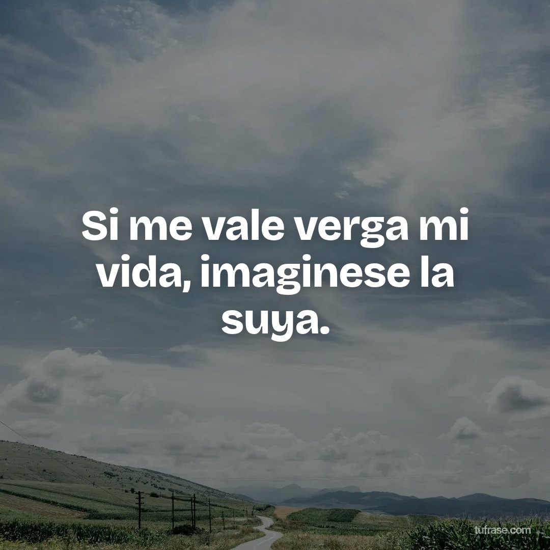 Si me vale verga mi vida, imaginese la suya.