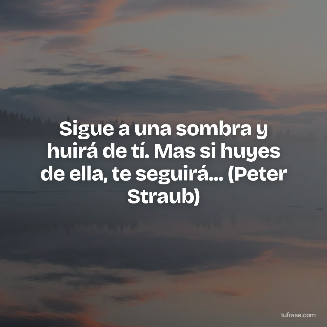 Sigue a una sombra y huirá de tí. Mas si huyes de ella, te seguirá... (Peter Straub)