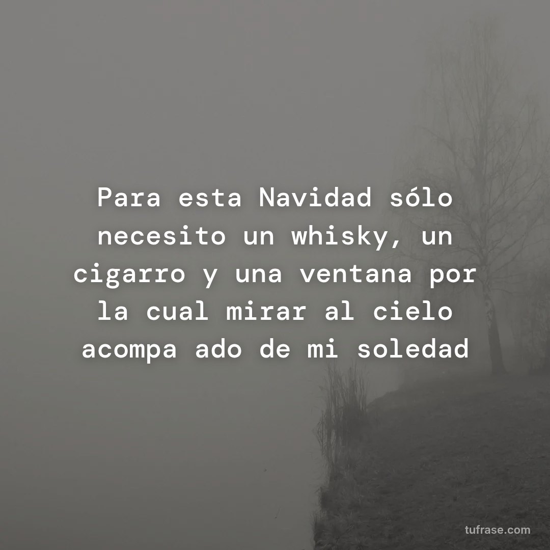 Para esta Navidad sólo necesito un whisky, un cigarro y una ventana por la cual mirar al cielo acompañado de mi soledad