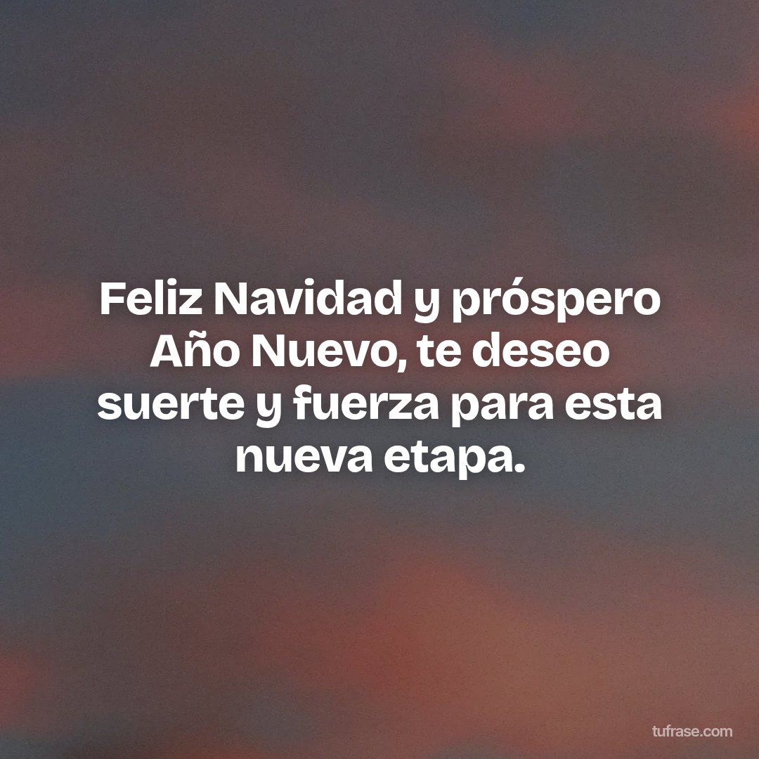 Feliz Navidad y próspero Año Nuevo, te deseo suerte y fuerza para esta nueva etapa.