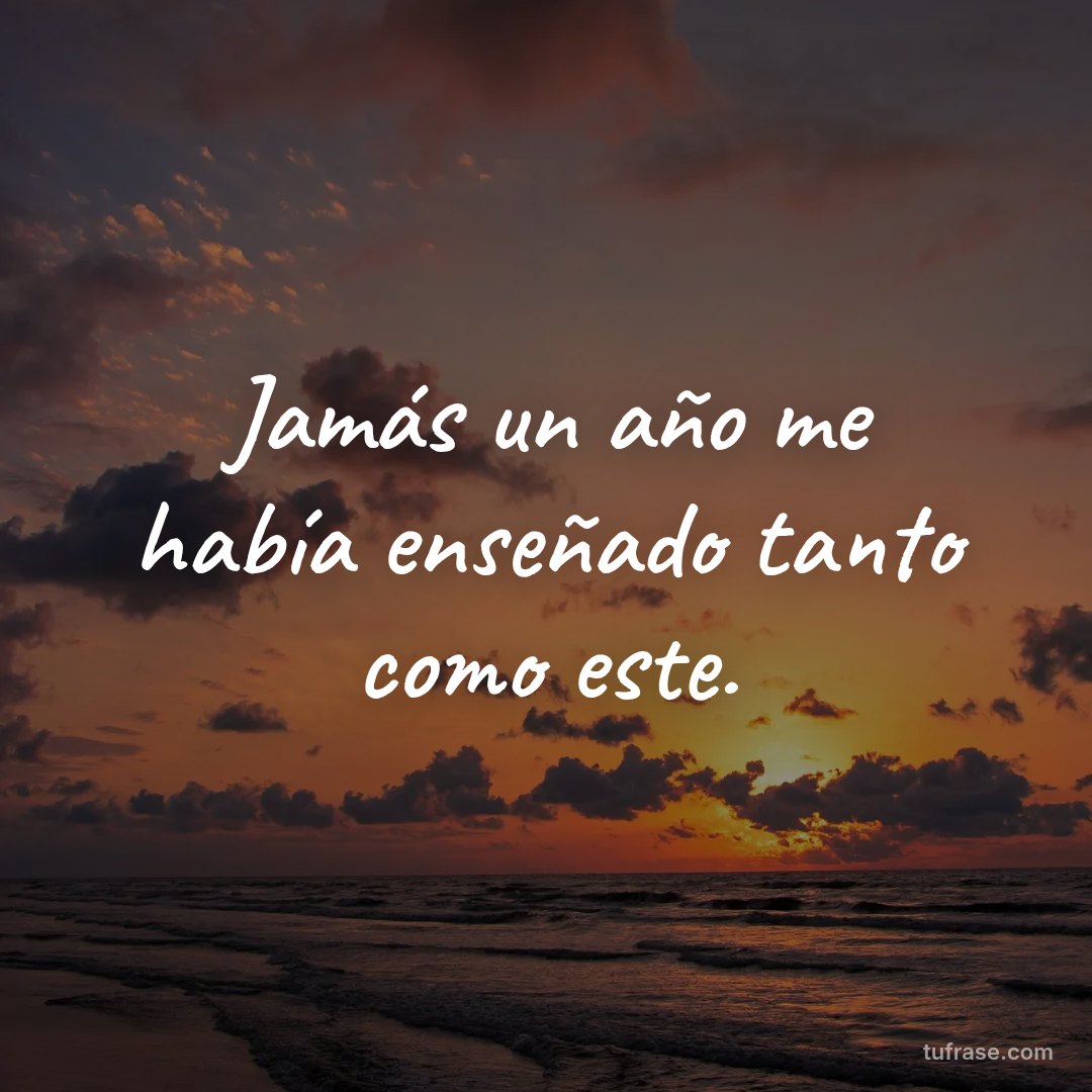Jamás un año me había enseñado tanto como este.