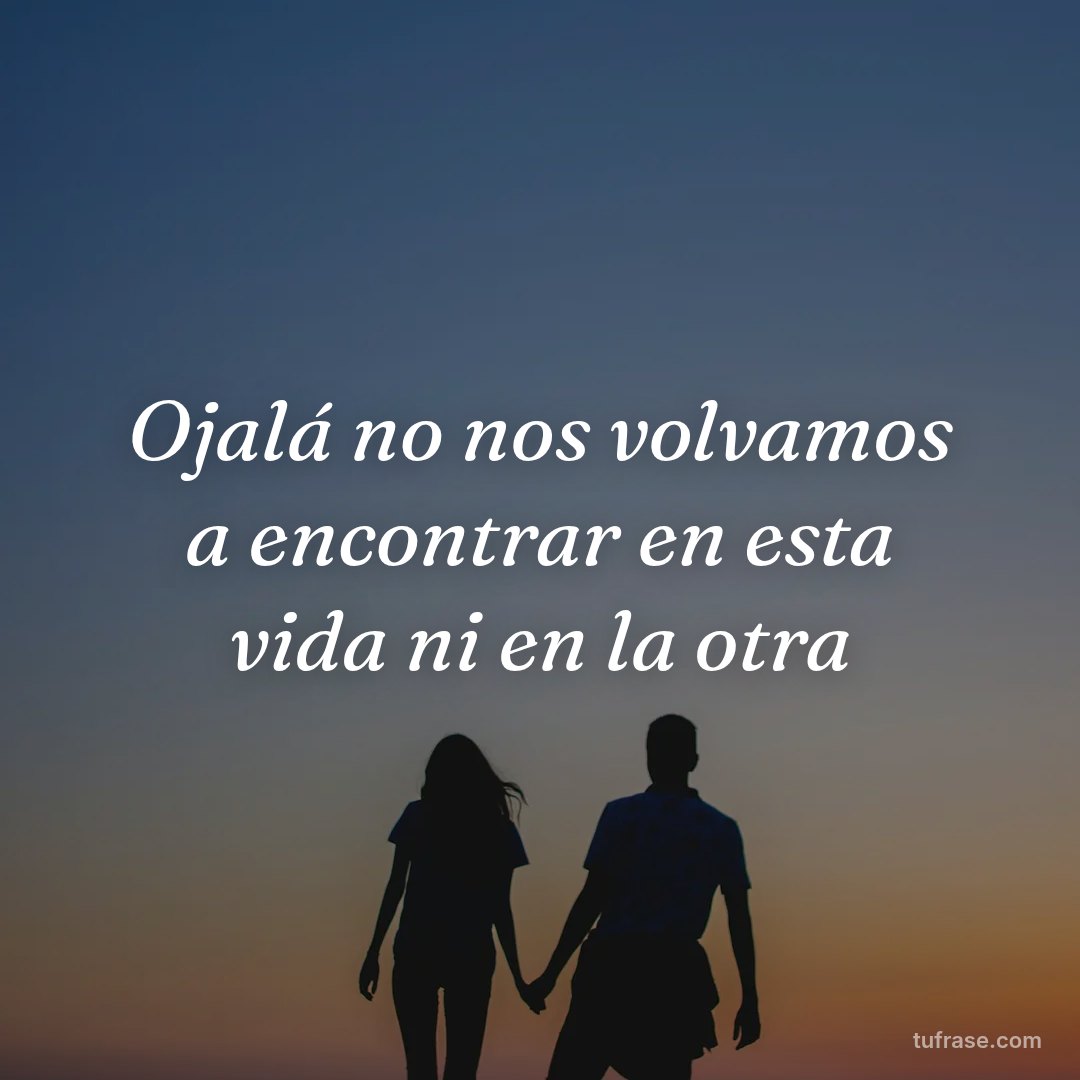Ojalá no nos volvamos a encontrar en esta vida ni en la otra