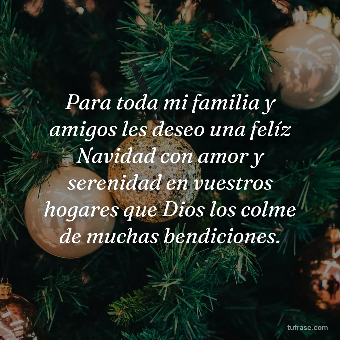 Para toda mi familia y amigos les deseo una felíz Navidad con amor y serenidad en vuestros hogares que Dios los colme de muchas bendiciones.