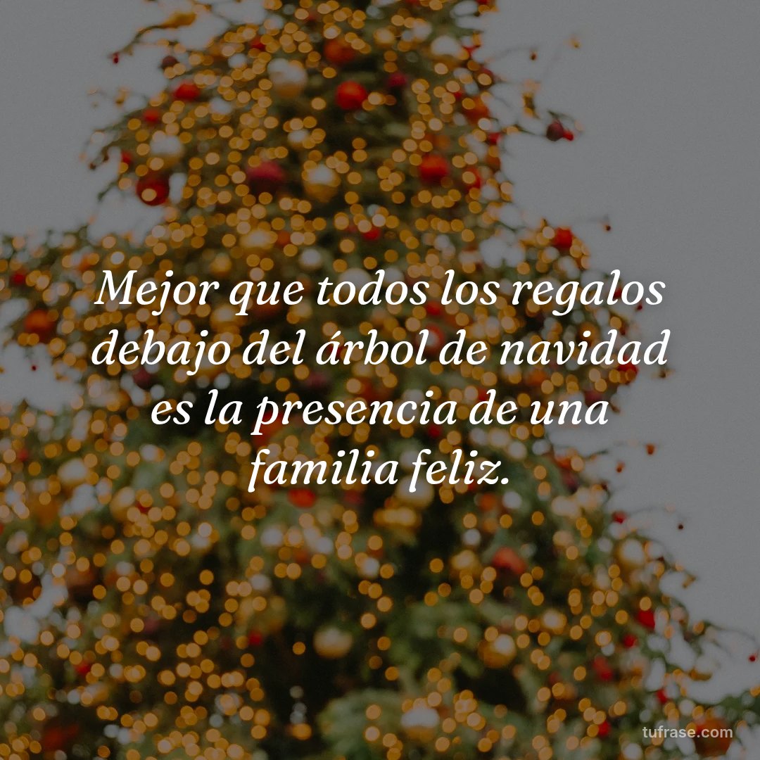 Mejor que todos los regalos debajo del árbol de navidad es la presencia de una familia feliz.