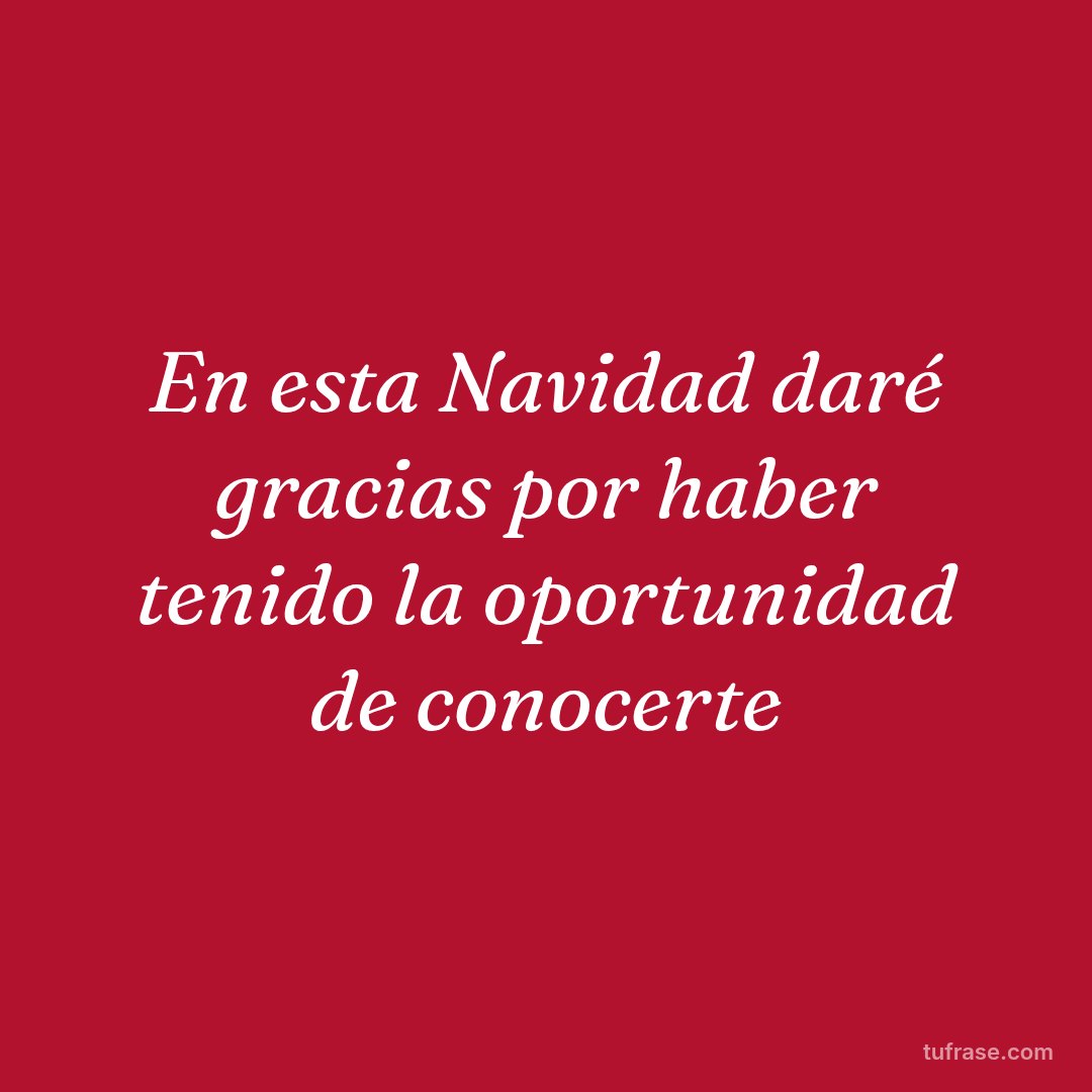 En esta Navidad daré gracias por haber tenido la oportunidad de conocerte