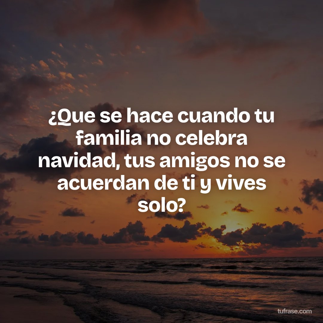 ¿Que se hace cuando tu familia no celebra navidad, tus amigos no se acuerdan de ti y vives solo?