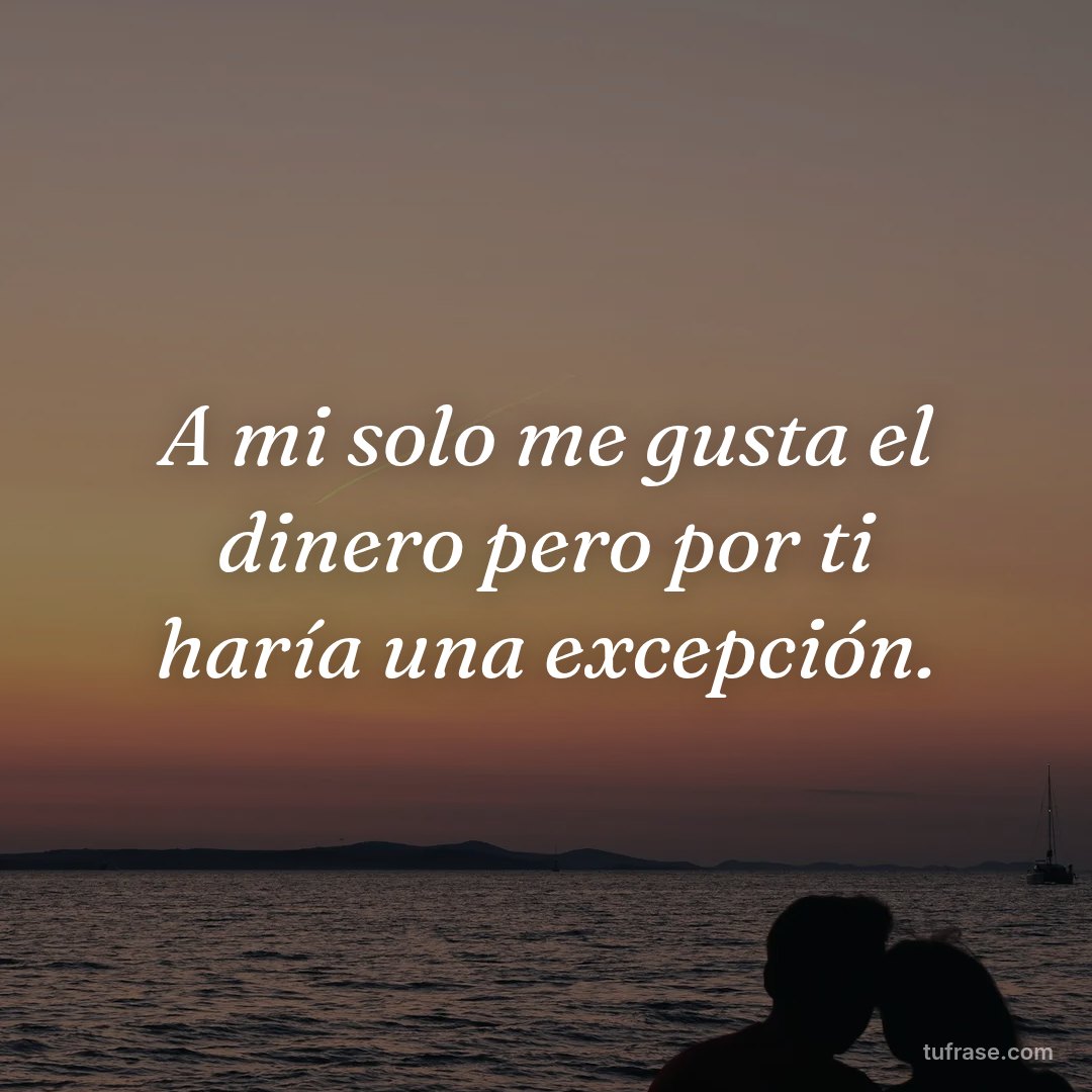 A mi solo me gusta el dinero pero por ti haría una excepción.