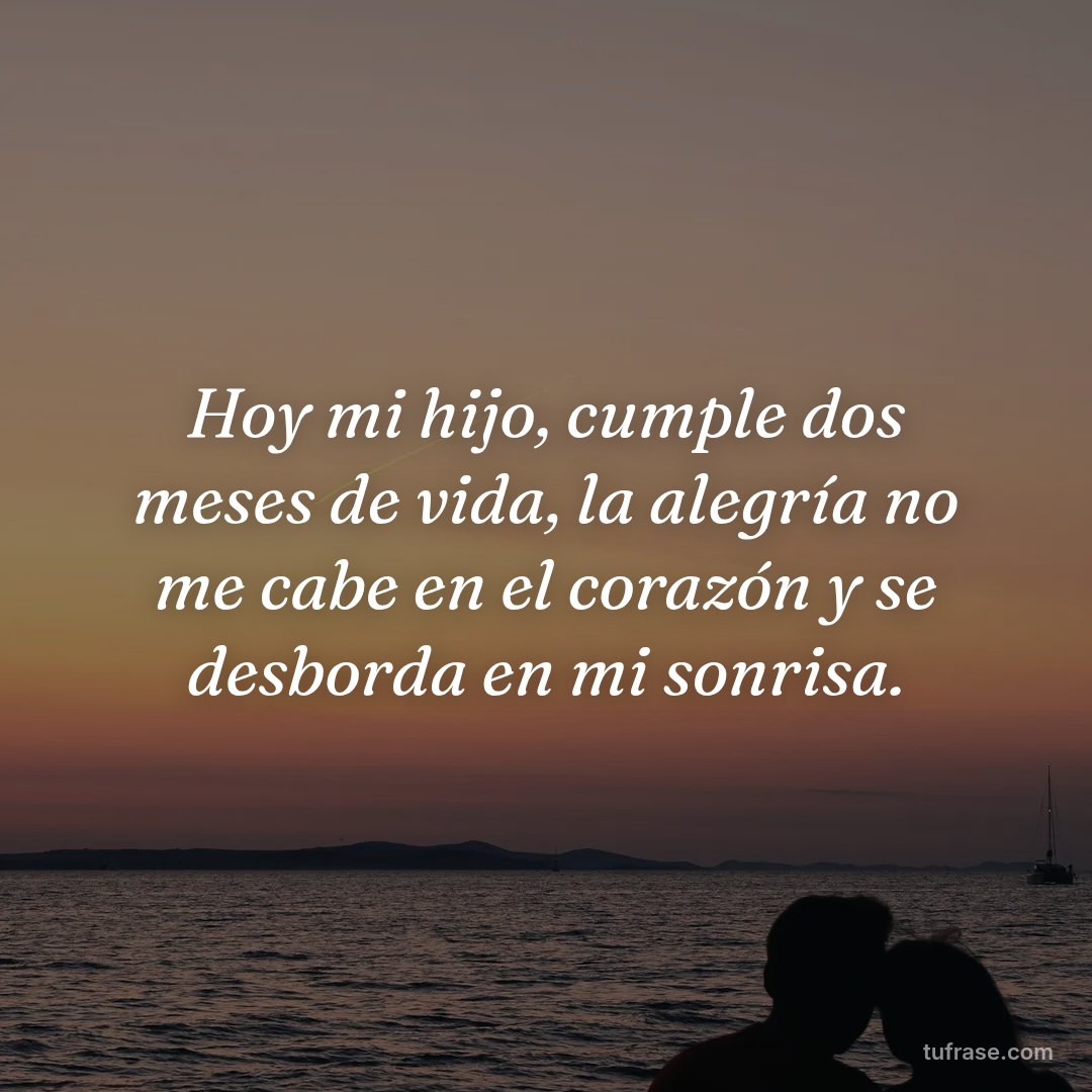 Hoy mi hijo, cumple dos meses de vida, la alegría no me cabe en el corazón y se desborda en mi sonrisa.