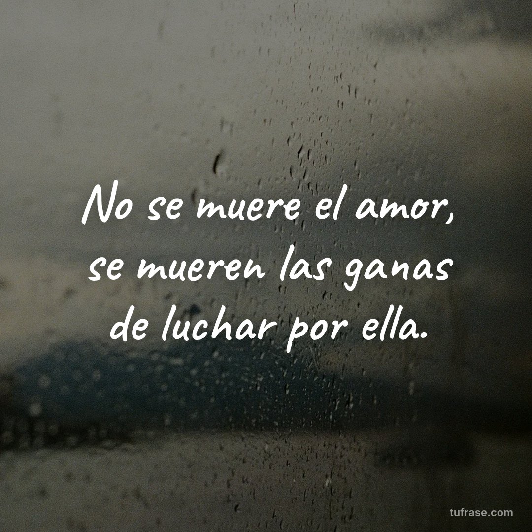 No se muere el amor, se mueren las ganas de luchar por ella.