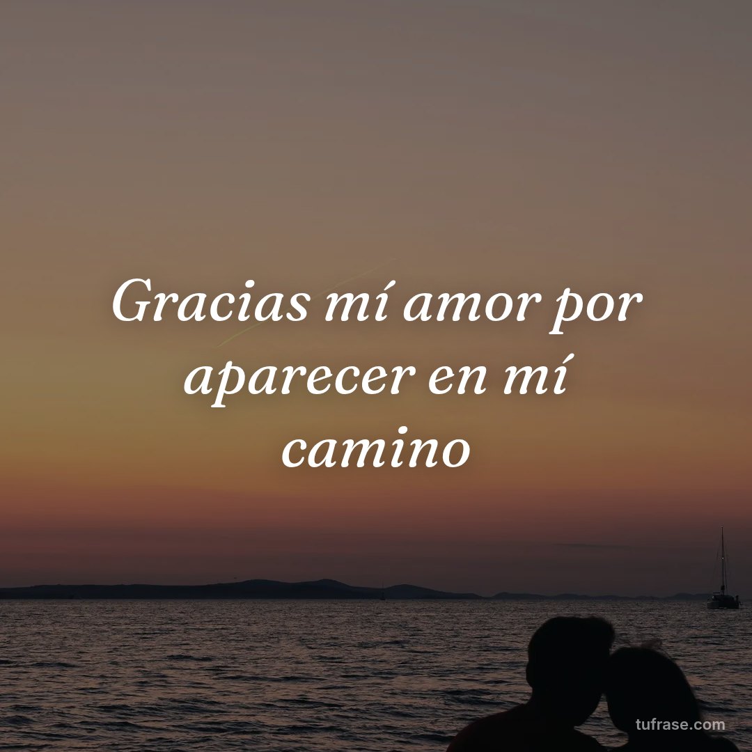 Gracias mí amor por aparecer en mí camino