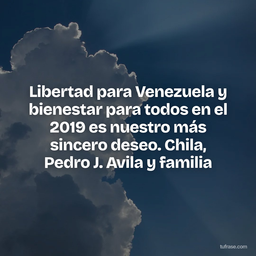 Libertad para Venezuela y bienestar para todos en el 2019 es nuestro más sincero deseo. Chila, Pedro J. Avila y familia