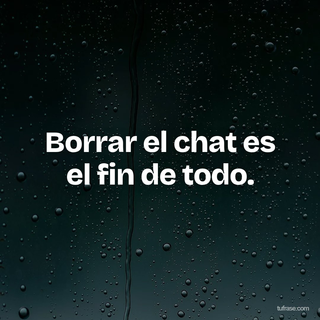 Borrar el chat es el fin de todo.