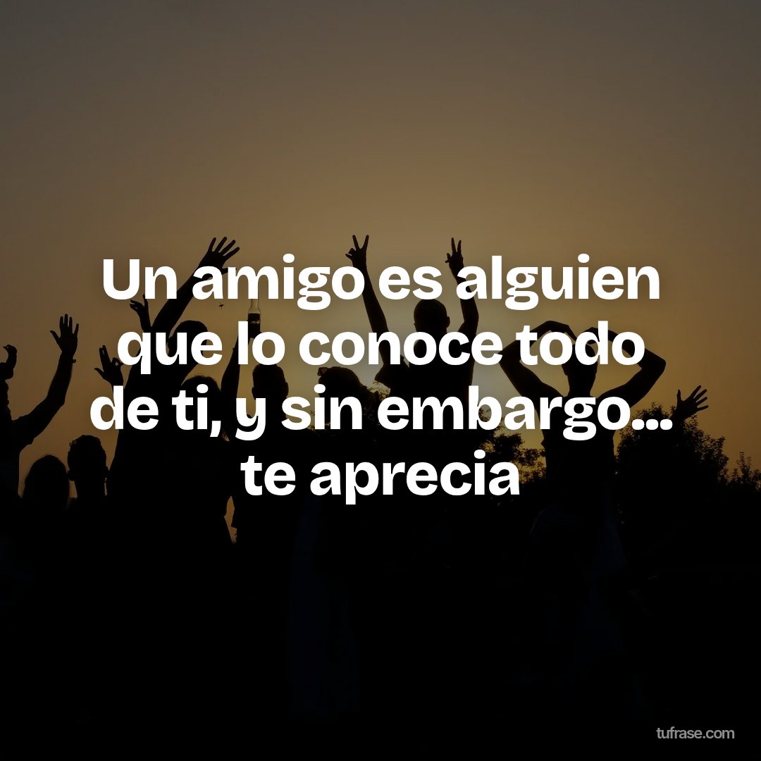 Un amigo es alguien que lo conoce todo de ti, y sin embargo... te aprecia