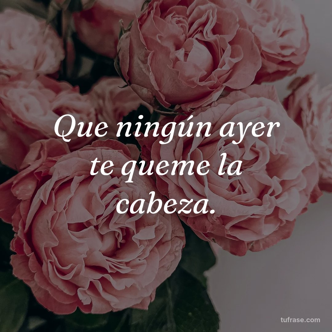 Que ningún ayer te queme la cabeza.