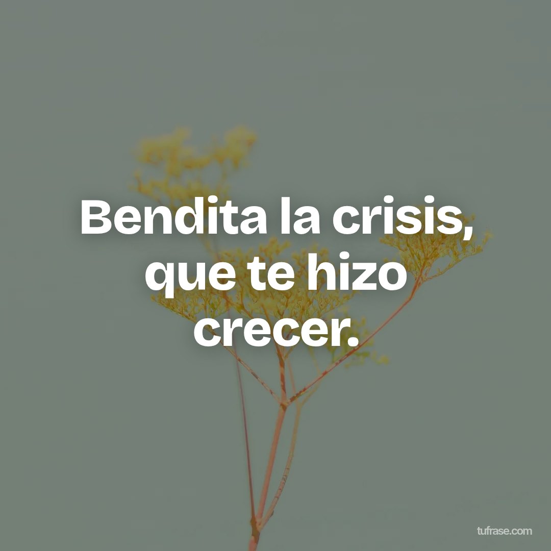 Bendita la crisis, que te hizo crecer.