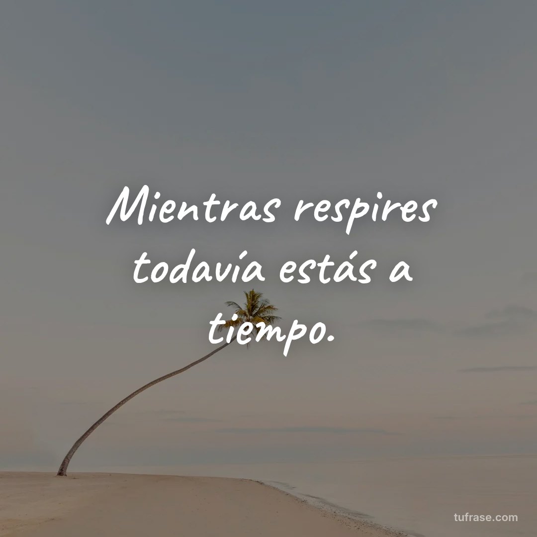 Mientras respires todavía estás a tiempo.