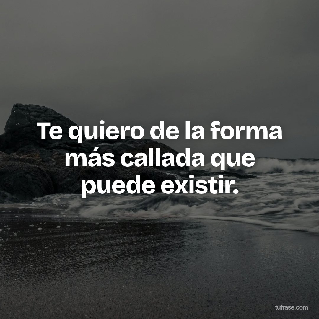 Te quiero de la forma más callada que puede existir.