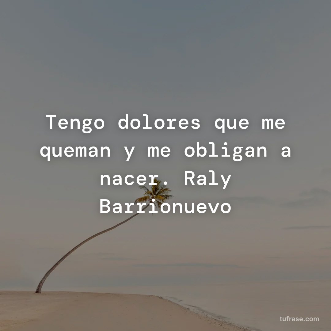 Tengo dolores que me queman y me obligan a nacer. Raly Barrionuevo