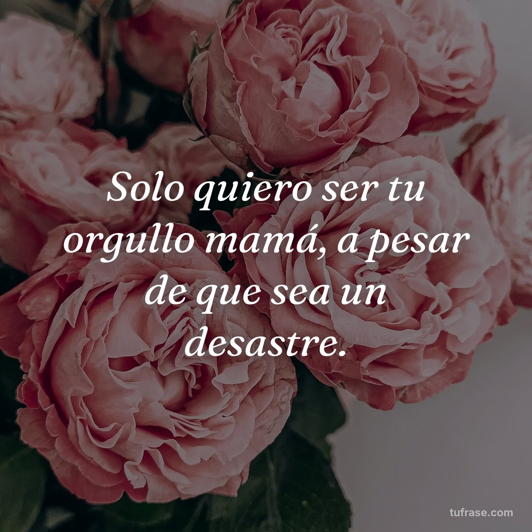 Solo quiero ser tu orgullo mamá, a pesar de que sea un desastre.